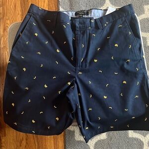 Banana Republic Blue and Yellow Flat Front Shorts